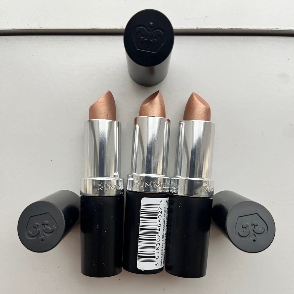 3-Pack New Rimmel London Shimmer Frosted Lipsticks 💄 topping Long Lasting